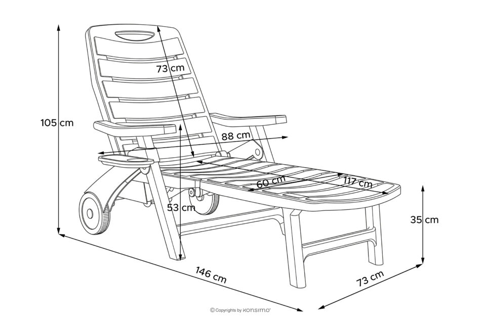 TIDIA Leżak ogrodowy z regulacją oparcia 2 szt. ciemny zielony ciemny zielony - zdjęcie 24