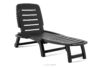 Leżak na plażę regulowany z uchwytem na napoje antracytowy