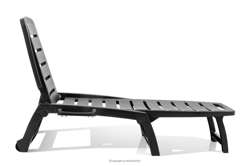 BURRA Leżak na plażę regulowany z uchwytem na napoje antracytowy antracytowy - zdjęcie 3