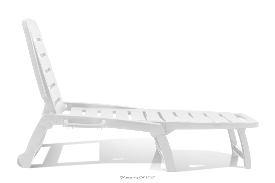 BURRA Leżak na plażę regulowany z uchwytem na napoje biały biały - zdjęcie 3