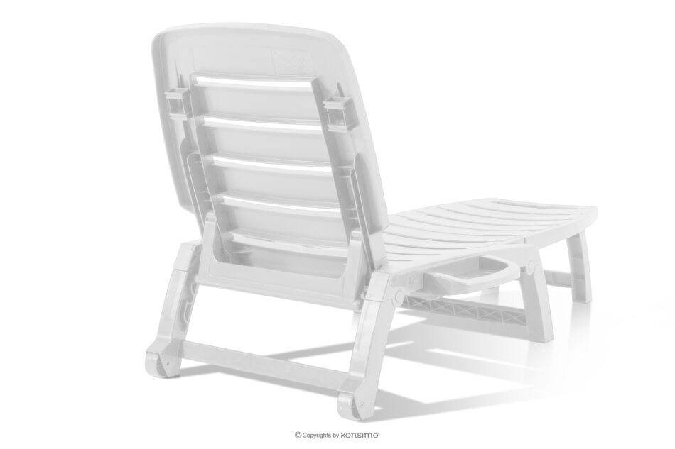 BURRA Leżak na plażę regulowany z uchwytem na napoje biały biały - zdjęcie 4