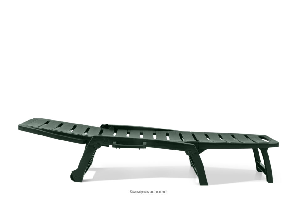 BURRA Leżak na taras regulowany z uchwytem na napoje ciemny zielony ciemny zielony - zdjęcie 5