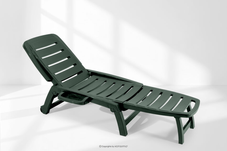 BURRA Leżak na taras regulowany z uchwytem na napoje ciemny zielony ciemny zielony - zdjęcie 20