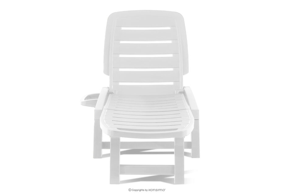 BURRA Leżak ogrodowy regulowany z uchwytem na napoje 2 szt. biały biały - zdjęcie 2