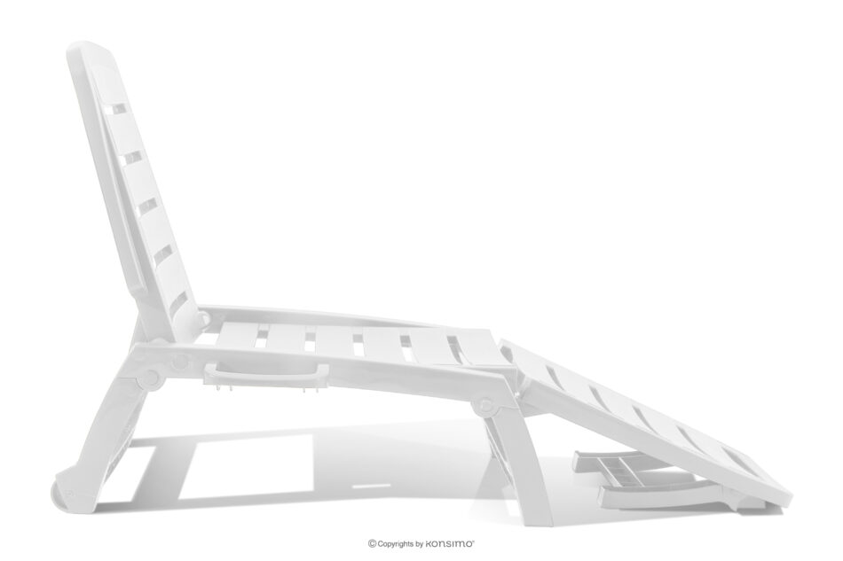 BURRA Leżak ogrodowy regulowany z uchwytem na napoje 2 szt. biały biały - zdjęcie 7