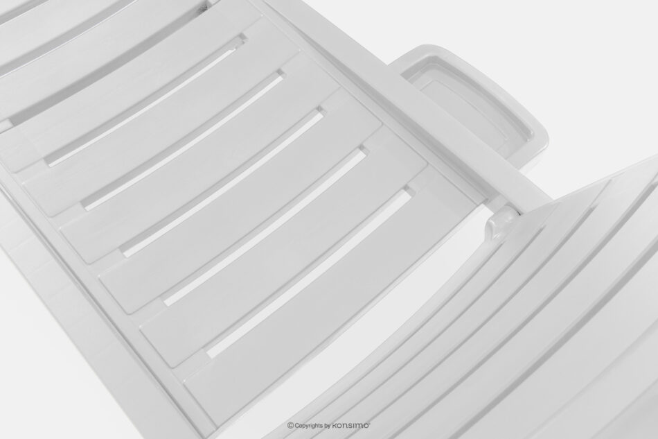 BURRA Leżak ogrodowy regulowany z uchwytem na napoje 2 szt. biały biały - zdjęcie 9