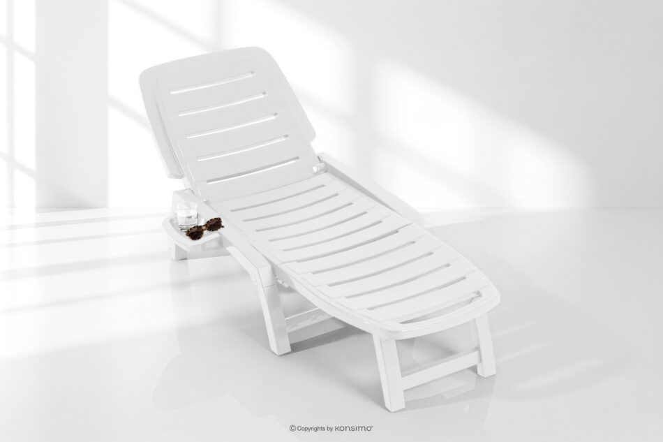 BURRA Leżak ogrodowy regulowany z uchwytem na napoje 2 szt. biały biały - zdjęcie 19