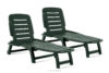 Leżak ogrodowy regulowany z uchwytem na napoje 2 szt. ciemny zielony