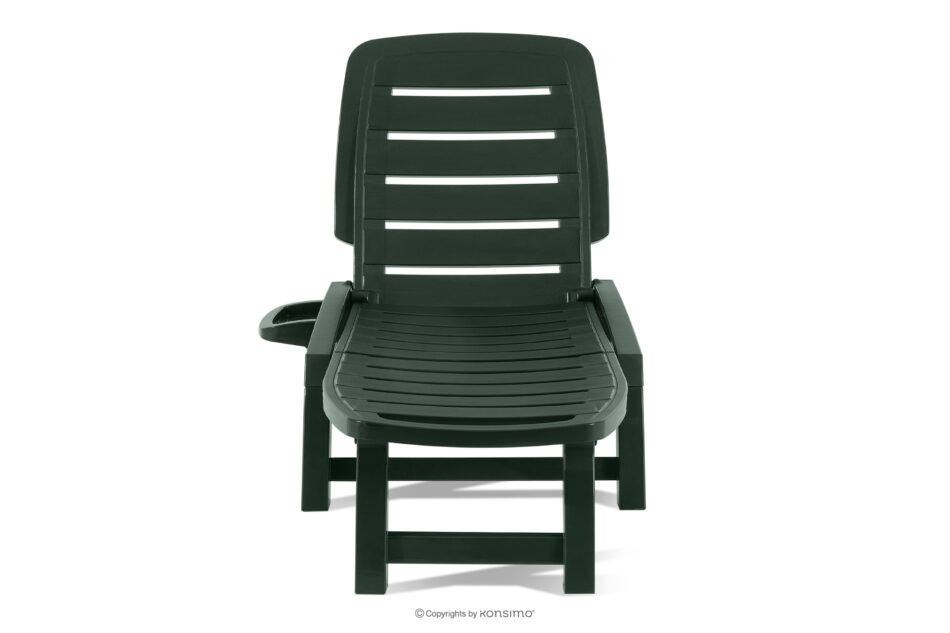 BURRA Leżak ogrodowy regulowany z uchwytem na napoje 2 szt. ciemny zielony ciemny zielony - zdjęcie 2