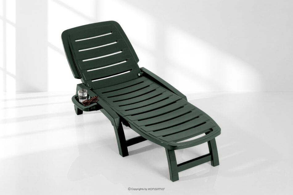 BURRA Leżak ogrodowy regulowany z uchwytem na napoje 2 szt. ciemny zielony ciemny zielony - zdjęcie 19