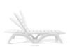 BATSI Leżak hotelowy ze schowkiem i regulacją oparcia biały biały - zdjęcie 7