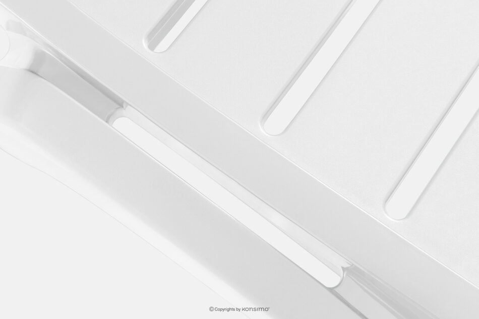 BATSI Leżak hotelowy ze schowkiem i regulacją oparcia biały biały - zdjęcie 10