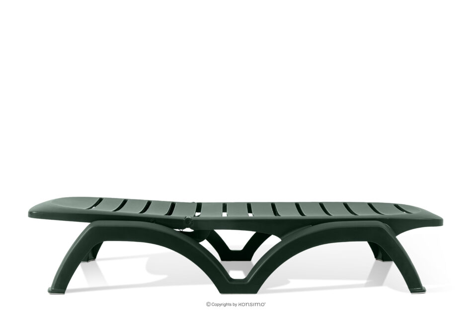 BATSI Leżak hotelowy ze schowkiem i regulacją oparcia ciemny zielony ciemny zielony - zdjęcie 5