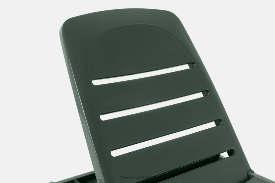 BATSI Leżak hotelowy ze schowkiem i regulacją oparcia ciemny zielony ciemny zielony - zdjęcie 9