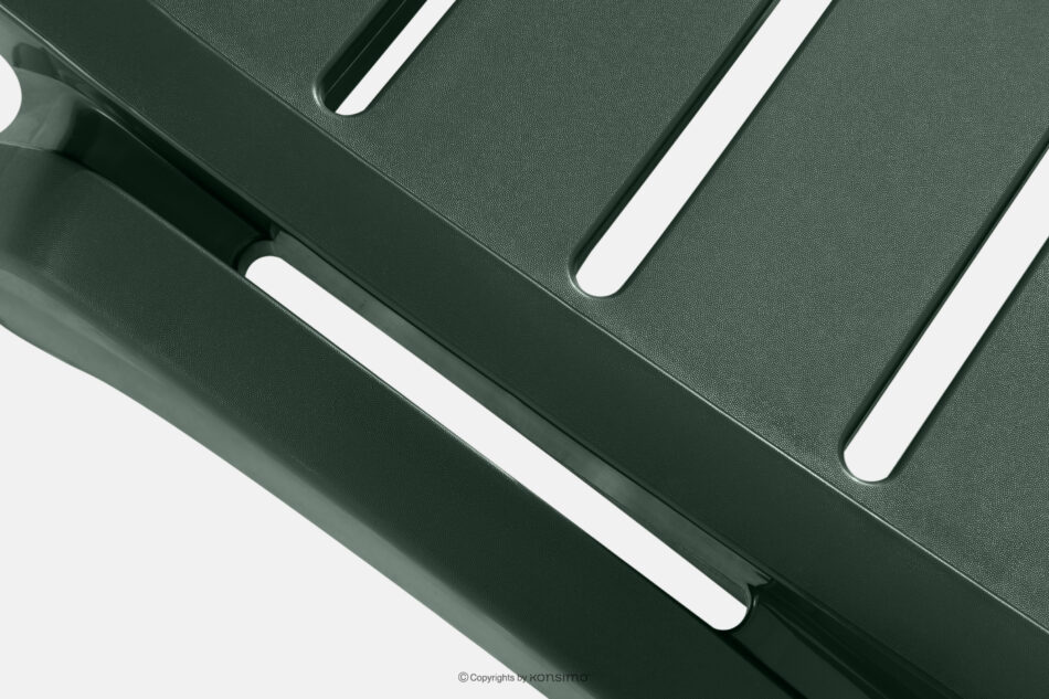 BATSI Leżak hotelowy ze schowkiem i regulacją oparcia ciemny zielony ciemny zielony - zdjęcie 10