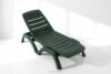 BATSI Leżak hotelowy ze schowkiem i regulacją oparcia ciemny zielony ciemny zielony - zdjęcie 19