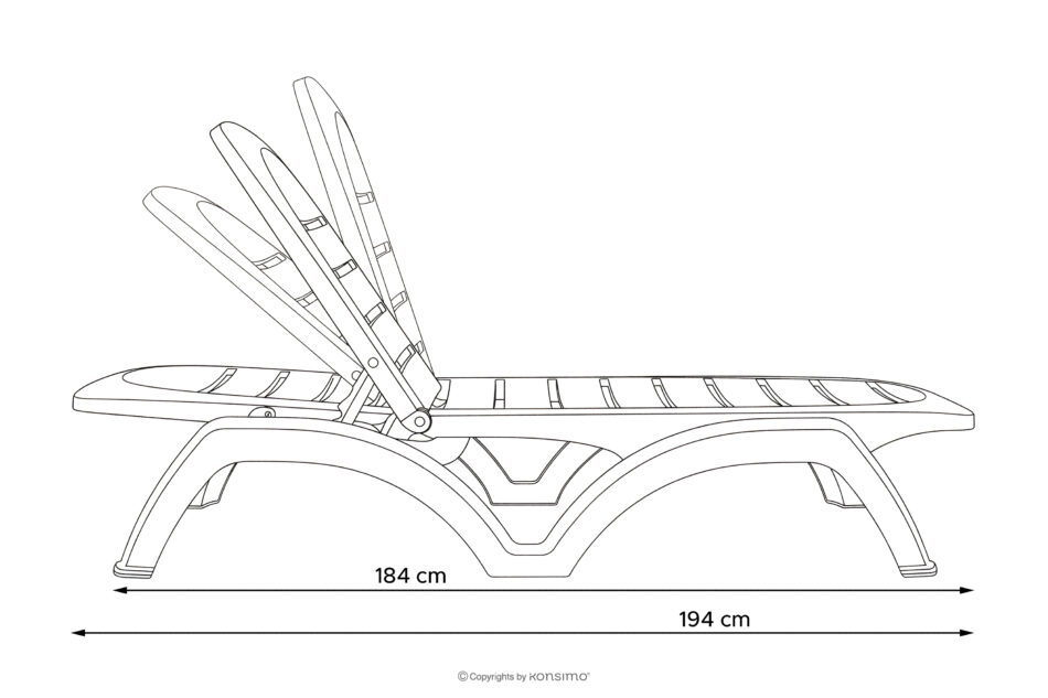 BATSI Leżak hotelowy ze schowkiem i regulacją oparcia ciemny zielony ciemny zielony - zdjęcie 24