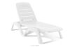 BATSI Leżak ogrodowy ze schowkiem i regulacją oparcia 2 szt. biały biały - zdjęcie 4