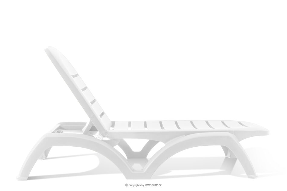BATSI Leżak ogrodowy ze schowkiem i regulacją oparcia 2 szt. biały biały - zdjęcie 4