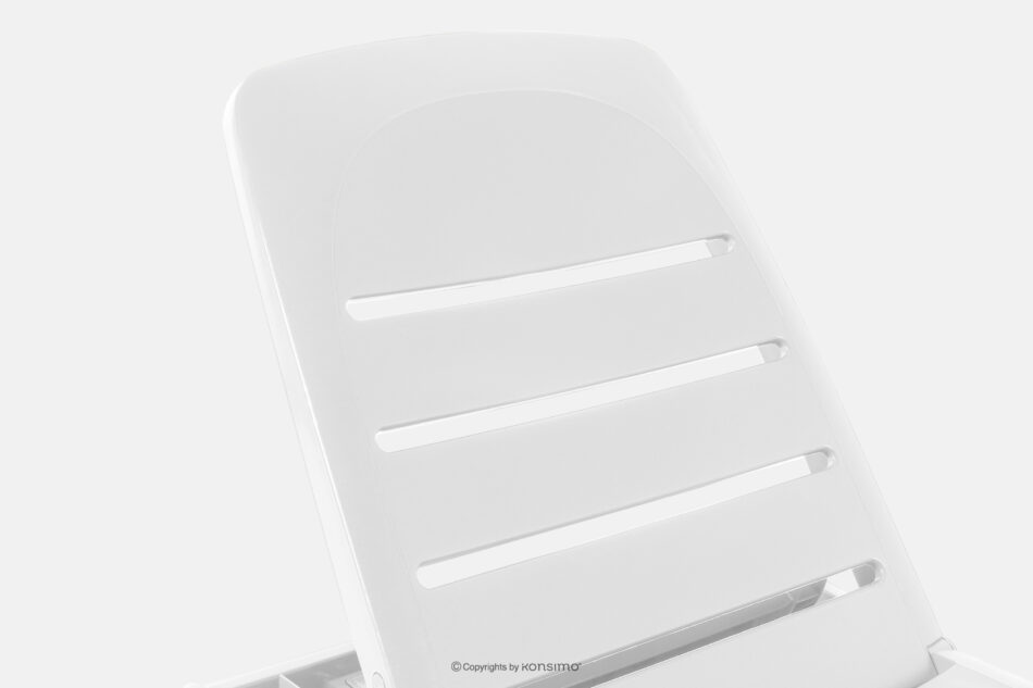 BATSI Leżak ogrodowy ze schowkiem i regulacją oparcia 2 szt. biały biały - zdjęcie 10