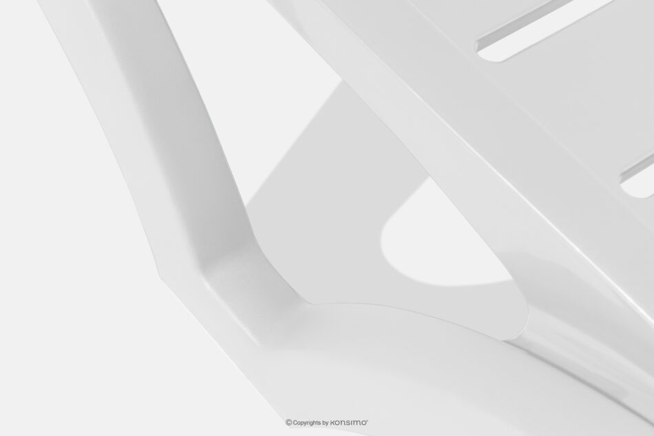 BATSI Leżak ogrodowy ze schowkiem i regulacją oparcia 2 szt. biały biały - zdjęcie 13