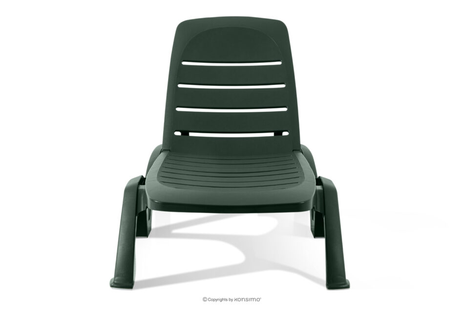 BATSI Leżak ogrodowy ze schowkiem i regulacją oparcia 2 szt. ciemny zielony ciemny zielony - zdjęcie 2