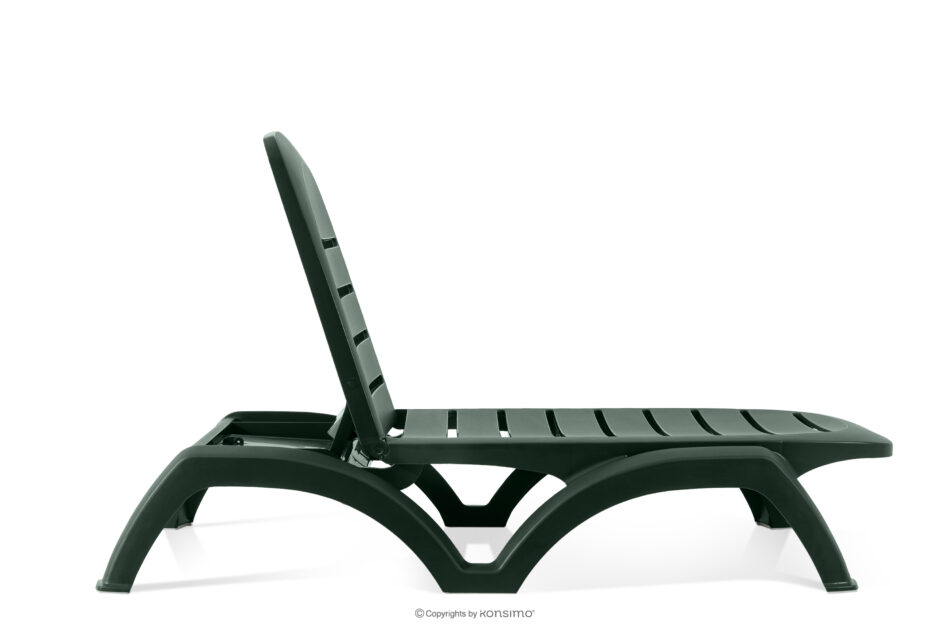 BATSI Leżak ogrodowy ze schowkiem i regulacją oparcia 2 szt. ciemny zielony ciemny zielony - zdjęcie 8