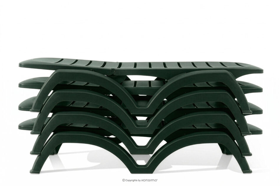 BATSI Leżak ogrodowy ze schowkiem i regulacją oparcia 2 szt. ciemny zielony ciemny zielony - zdjęcie 9