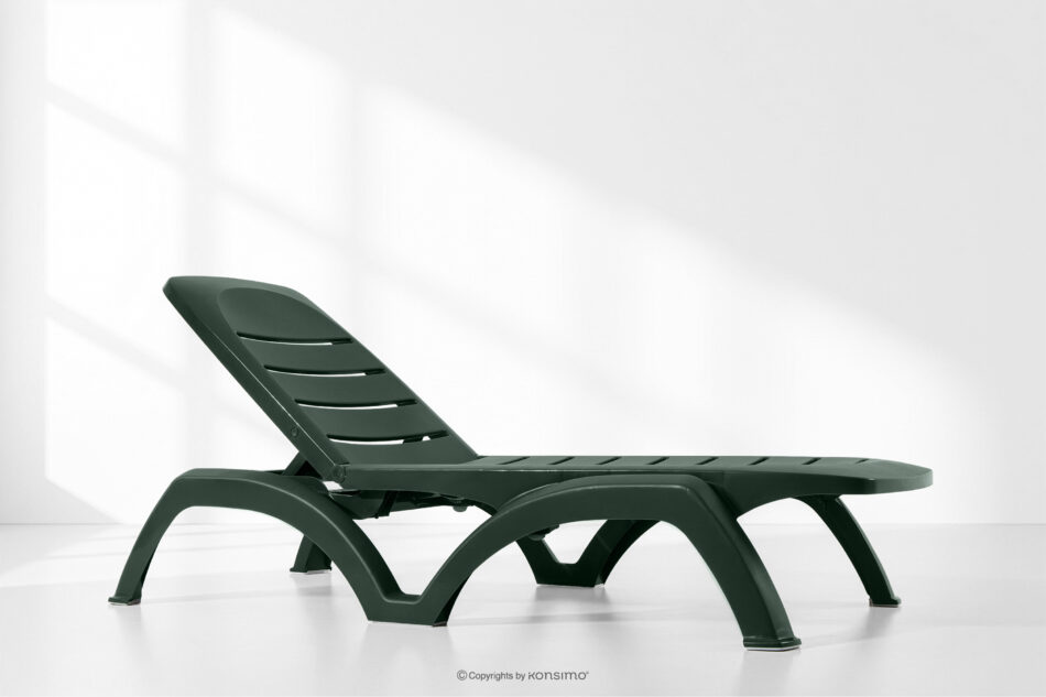 BATSI Leżak ogrodowy ze schowkiem i regulacją oparcia 2 szt. ciemny zielony ciemny zielony - zdjęcie 20