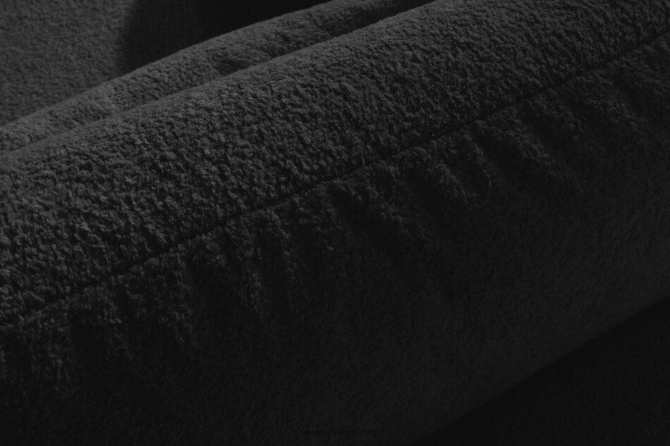 CALICO Sofa rozkładana trzyosobowa zaokrąglona w tkaninie shaggy antracytowy antracytowy - zdjęcie 7