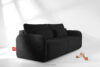 CALICO Sofa rozkładana trzyosobowa zaokrąglona w tkaninie shaggy antracytowy antracytowy - zdjęcie 14