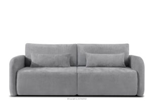 CALICO, https://konsimo.pl/kolekcja/calico/ Sofa trzyosobowa zaokrąglony kształt w tkaninie plecionej szary szary - zdjęcie