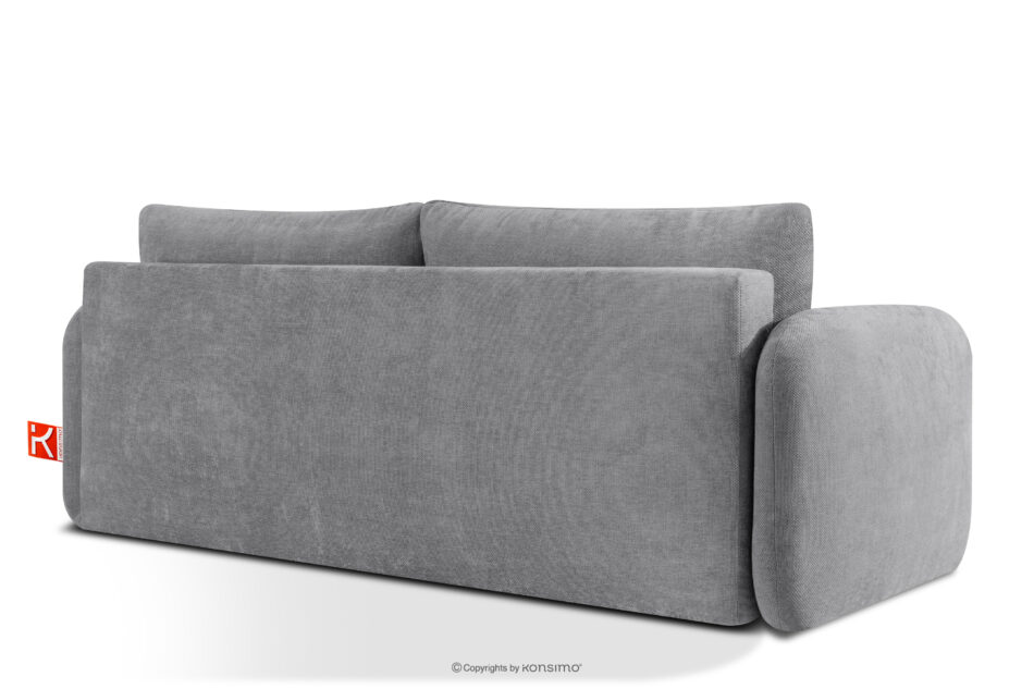 CALICO Sofa trzyosobowa zaokrąglony kształt w tkaninie plecionej szary szary - zdjęcie 3