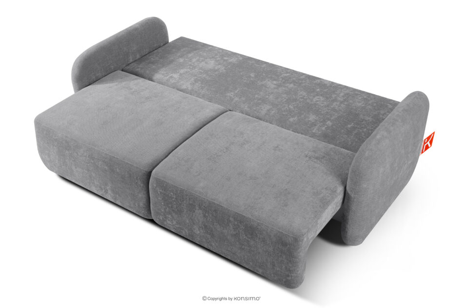 CALICO Sofa trzyosobowa zaokrąglony kształt w tkaninie plecionej szary szary - zdjęcie 4