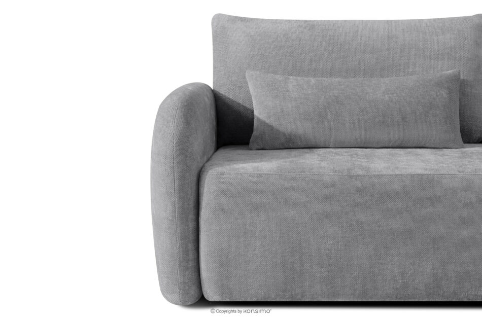 CALICO Sofa trzyosobowa zaokrąglony kształt w tkaninie plecionej szary szary - zdjęcie 6