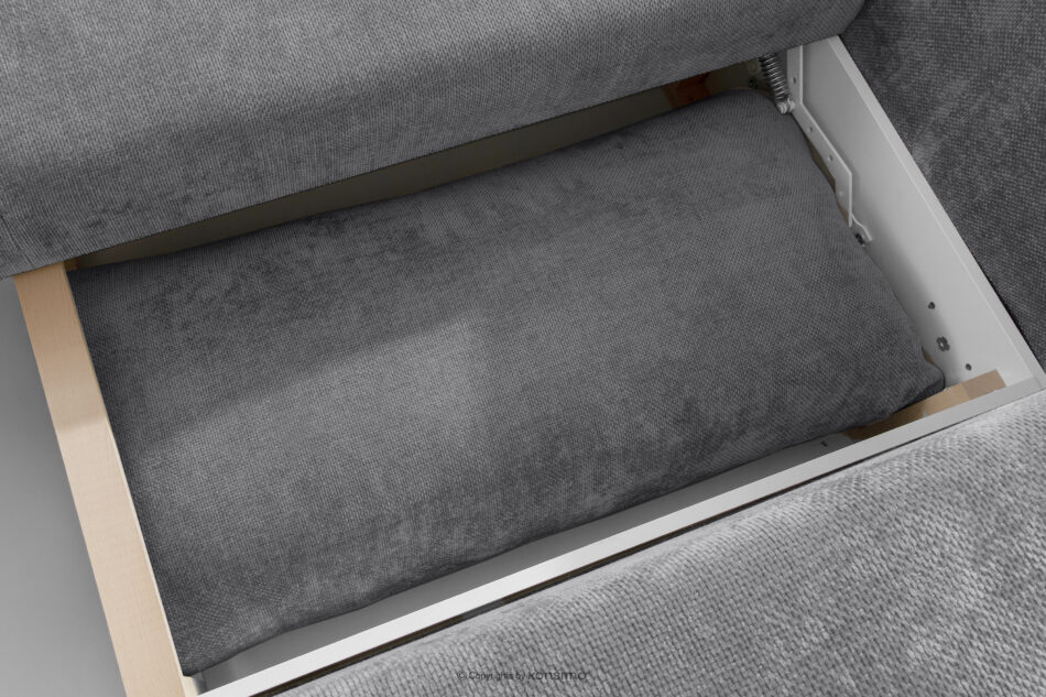 CALICO Sofa trzyosobowa zaokrąglony kształt w tkaninie plecionej szary szary - zdjęcie 10