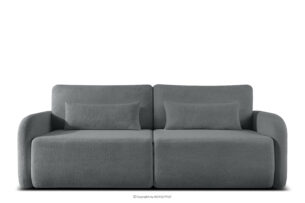 CALICO, https://konsimo.pl/kolekcja/calico/ Sofa rozkładana trzyosobowa zaokrąglona w tkaninie shaggy stalowy stalowy - zdjęcie