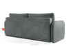 CALICO Sofa rozkładana trzyosobowa zaokrąglona w tkaninie shaggy stalowy stalowy - zdjęcie 4