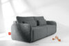 CALICO Sofa rozkładana trzyosobowa zaokrąglona w tkaninie shaggy stalowy stalowy - zdjęcie 14