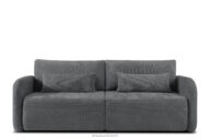 Sofa trzyosobowa zaokrąglony kształt w tkaninie plecionej ciemny szary
