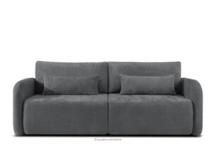 CALICO, https://konsimo.pl/kolekcja/calico/ Sofa trzyosobowa zaokrąglony kształt w tkaninie plecionej ciemny szary ciemny szary - zdjęcie