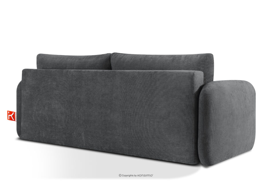 CALICO Sofa trzyosobowa zaokrąglony kształt w tkaninie plecionej ciemny szary ciemny szary - zdjęcie 3