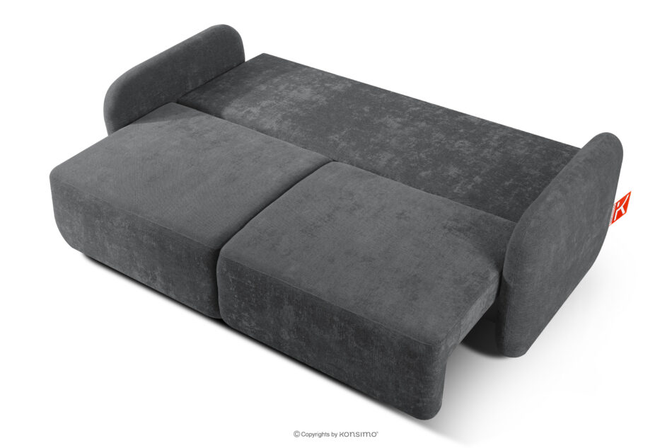 CALICO Sofa trzyosobowa zaokrąglony kształt w tkaninie plecionej ciemny szary ciemny szary - zdjęcie 4
