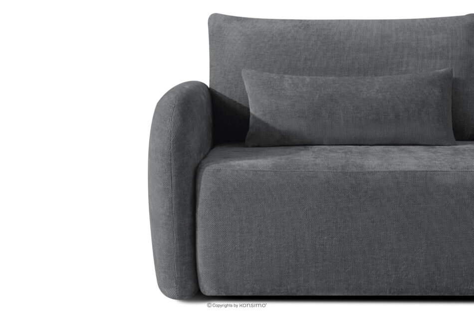 CALICO Sofa trzyosobowa zaokrąglony kształt w tkaninie plecionej ciemny szary ciemny szary - zdjęcie 6