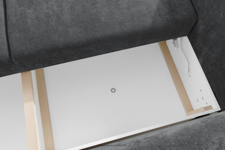 CALICO Sofa trzyosobowa zaokrąglony kształt w tkaninie plecionej ciemny szary ciemny szary - zdjęcie 9