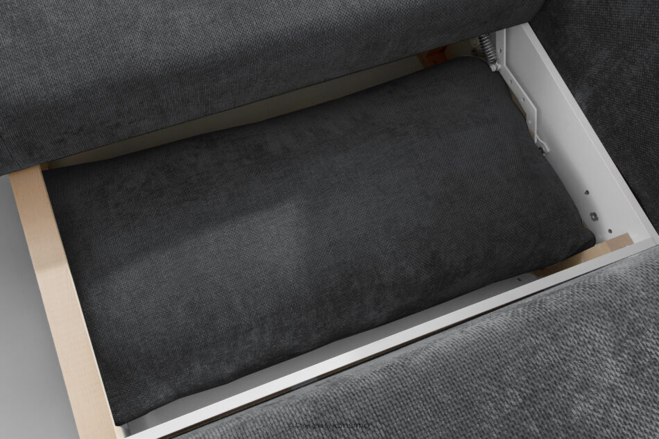 CALICO Sofa trzyosobowa zaokrąglony kształt w tkaninie plecionej ciemny szary ciemny szary - zdjęcie 10