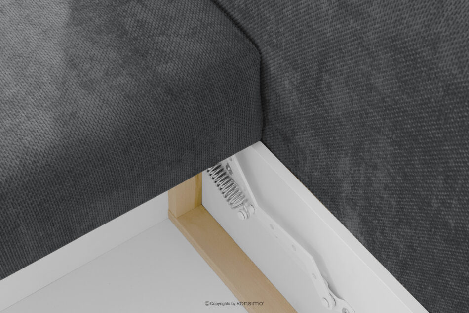 CALICO Sofa trzyosobowa zaokrąglony kształt w tkaninie plecionej ciemny szary ciemny szary - zdjęcie 11