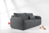 CALICO Sofa trzyosobowa zaokrąglony kształt w tkaninie plecionej ciemny szary ciemny szary - zdjęcie 14