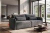 CALICO Sofa trzyosobowa zaokrąglony kształt w tkaninie plecionej ciemny szary ciemny szary - zdjęcie 2