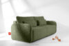 CALICO Sofa rozkładana trzyosobowa zaokrąglona w tkaninie shaggy oliwkowy oliwkowy - zdjęcie 14